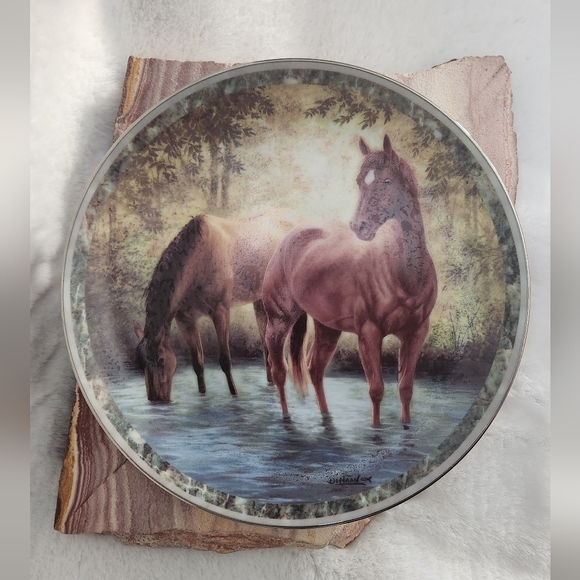 Bradford Exchange Horse plate "The watering hole" - Picture 1 of 4
